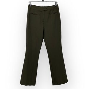Vintage 90s B'Time Bootcut Trouser Pants Women Size 7/8 Olive Green Flat‎ Front